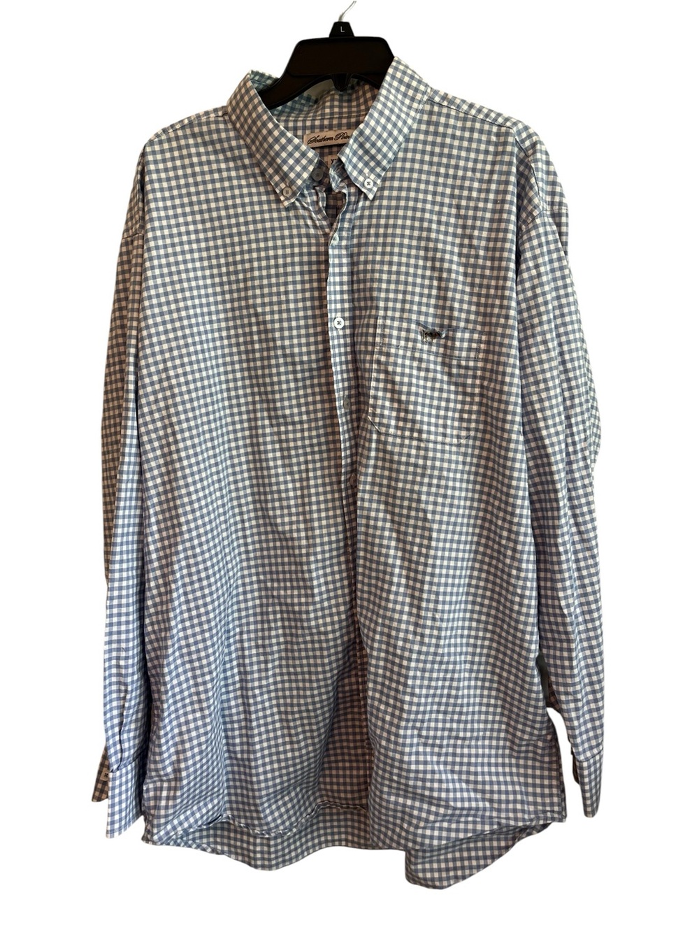 Southern Point Co Men’s XXL Blue White Gingham Button Down Shirt